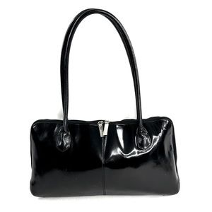 Hobo International Black Leather Medium East West Zip Around Shoulder Bag Purse